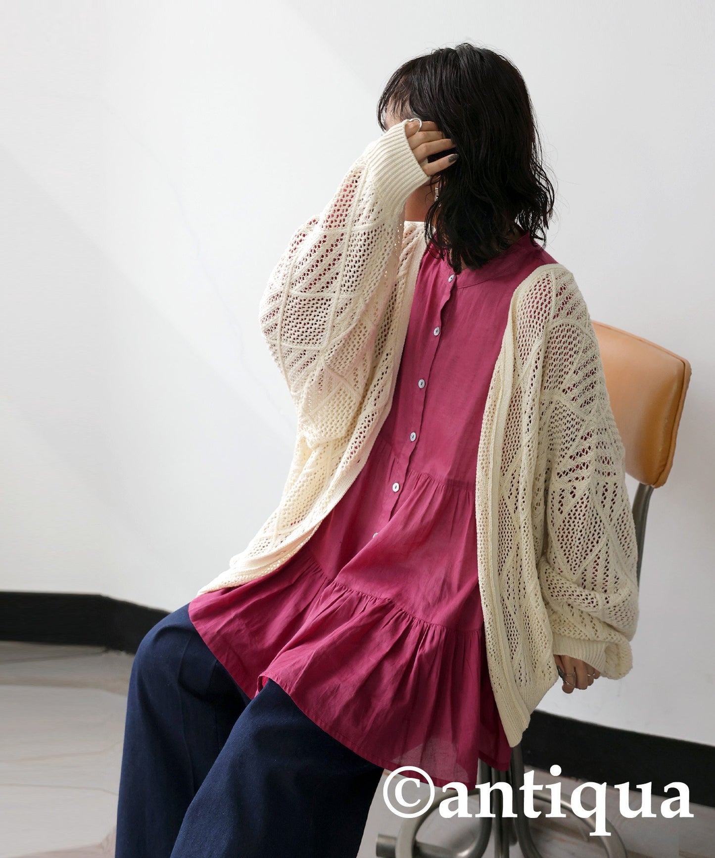 Gathered Cotton Blouse Ladies