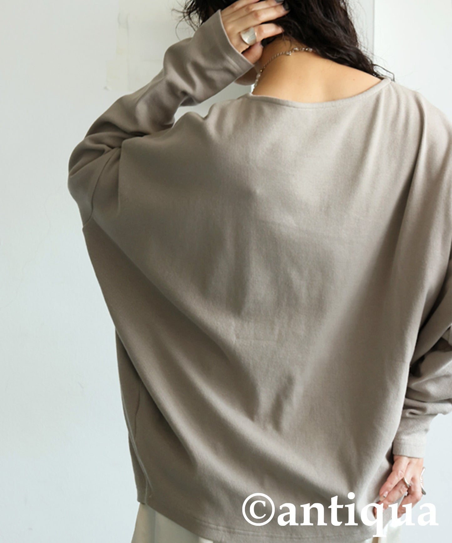 Cocoon Rib Tops Long Sleeve Ladies