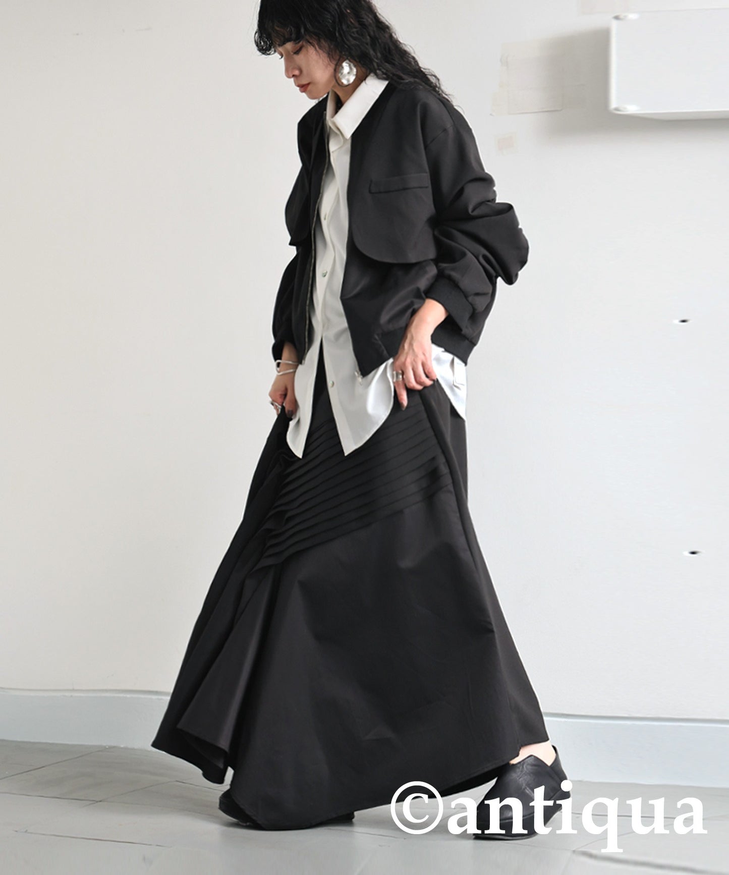 Asymmetrical Tucked Skirt Ladies