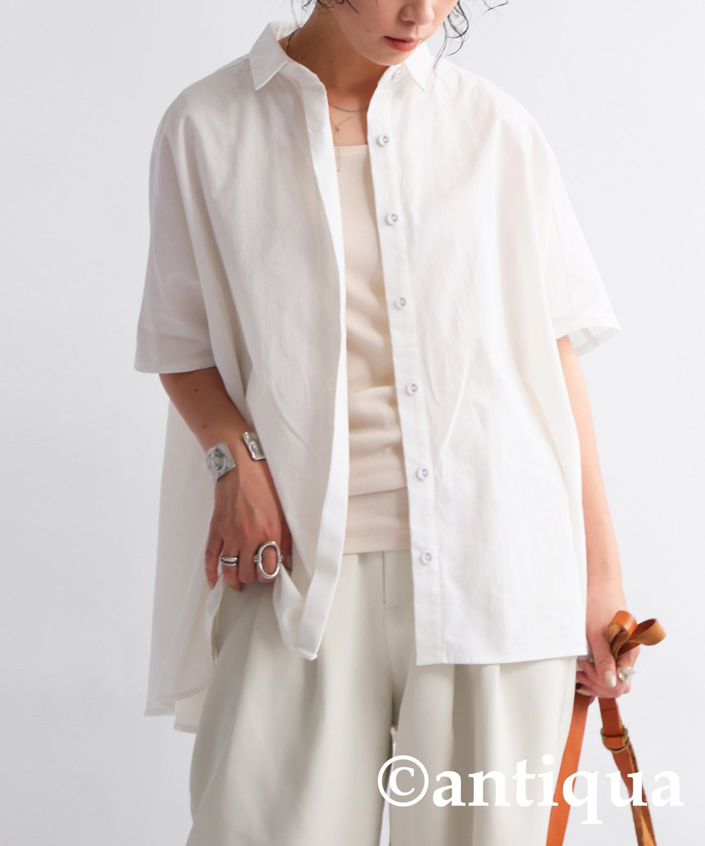 Cotton drape shirt women's tops