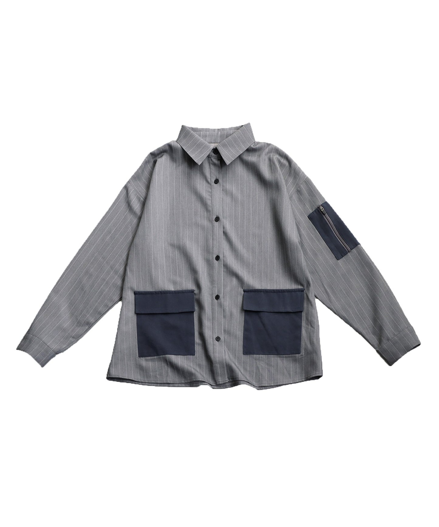 Striped Patch Pocket Shirt Ladies