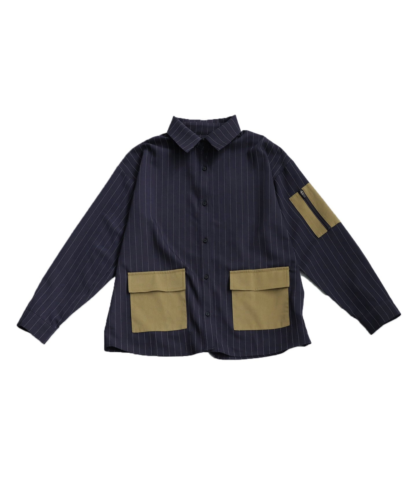 Striped Patch Pocket Shirt Ladies