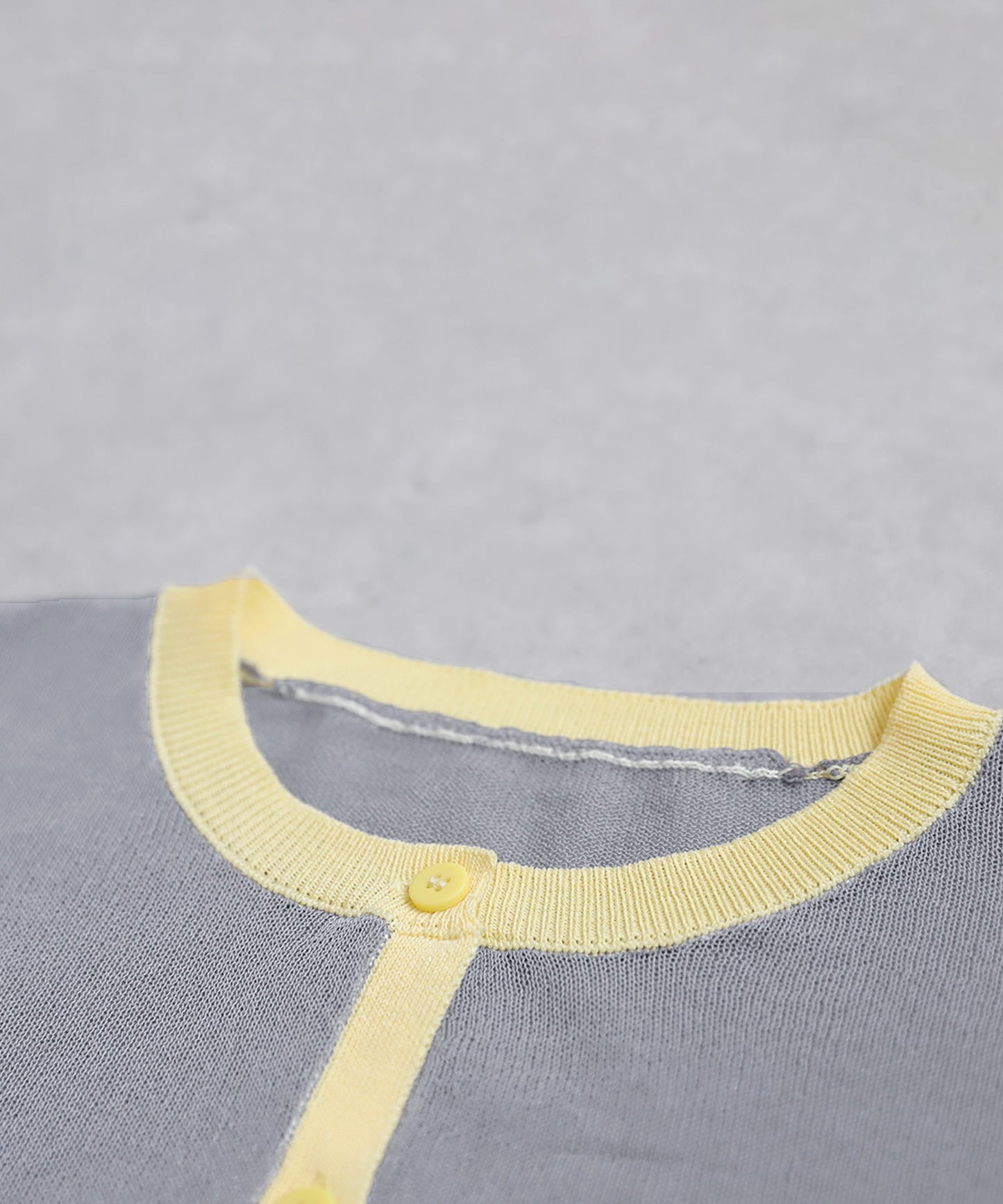 Color Matching Sheer Knit Cardigan Ladies