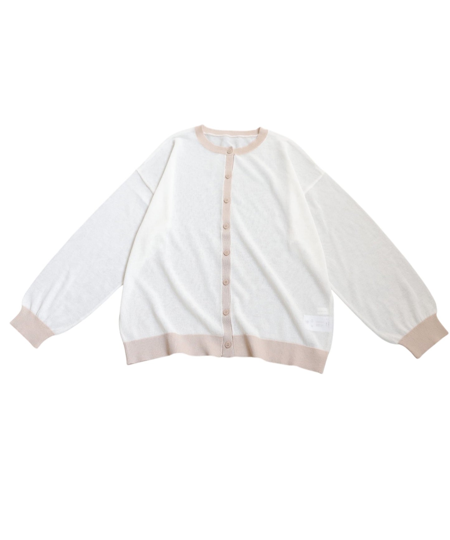 Color Matching Sheer Knit Cardigan Ladies