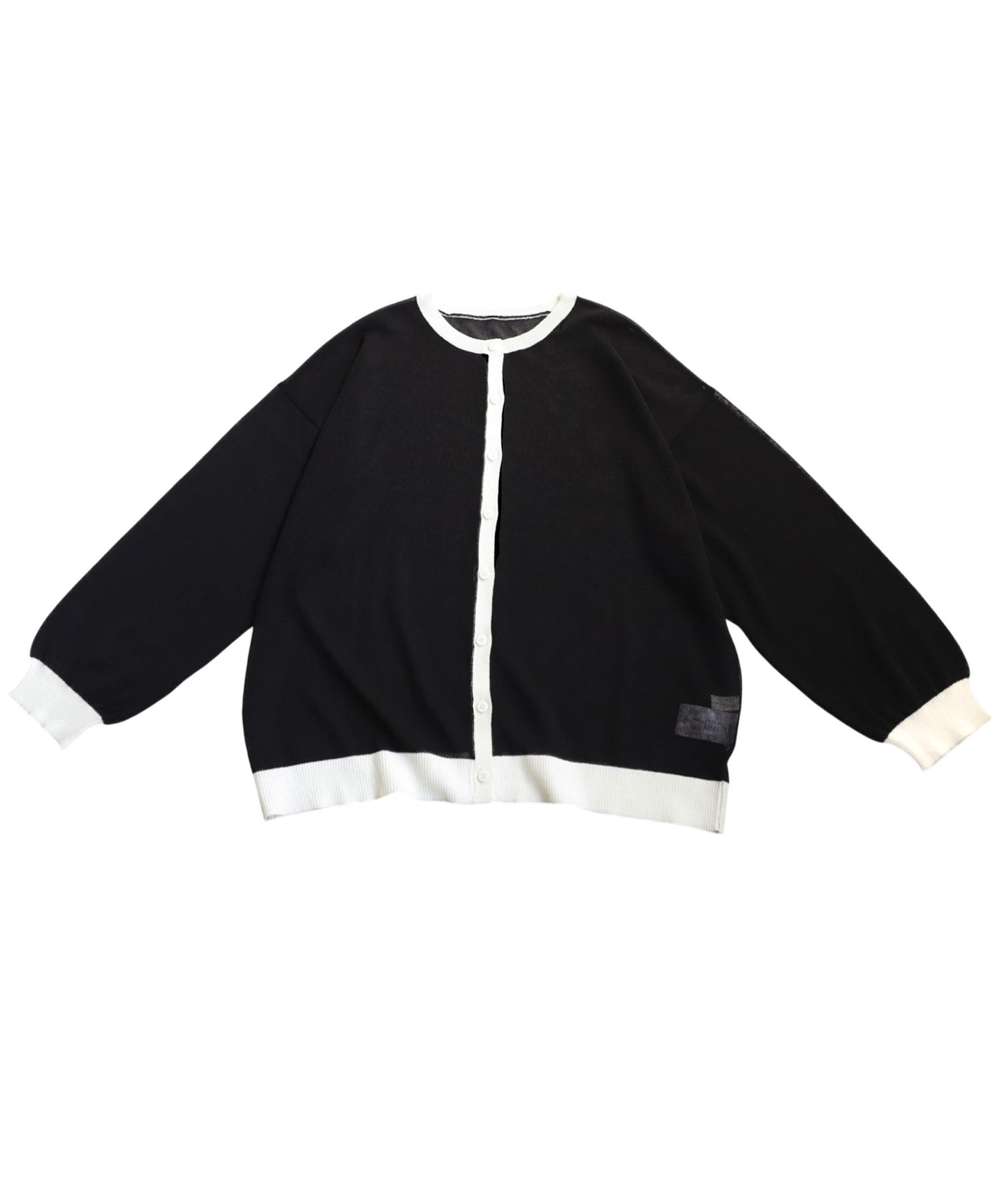 Color Matching Sheer Knit Cardigan Ladies