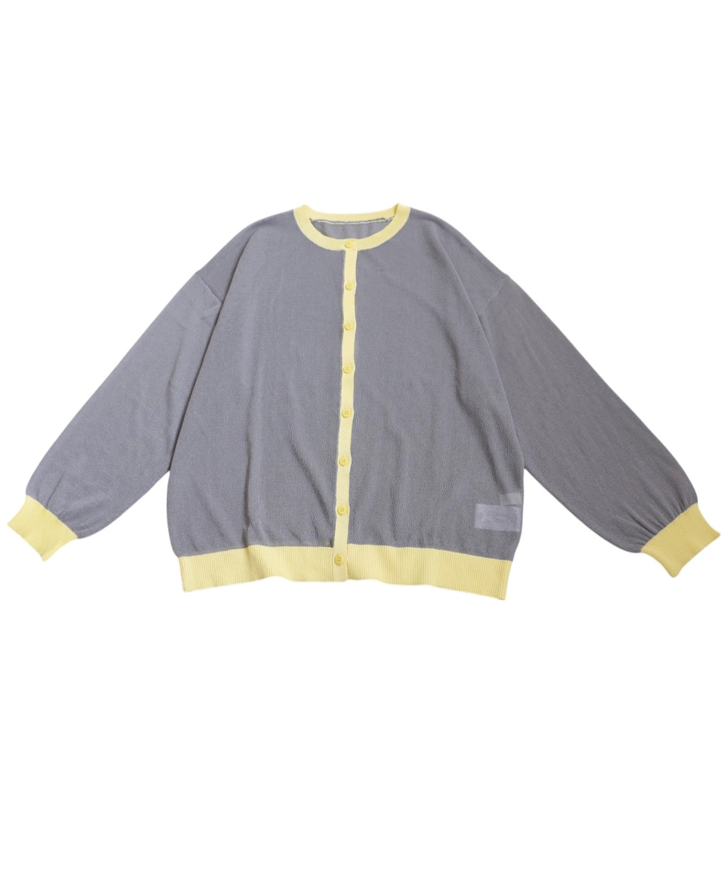 Color Matching Sheer Knit Cardigan Ladies