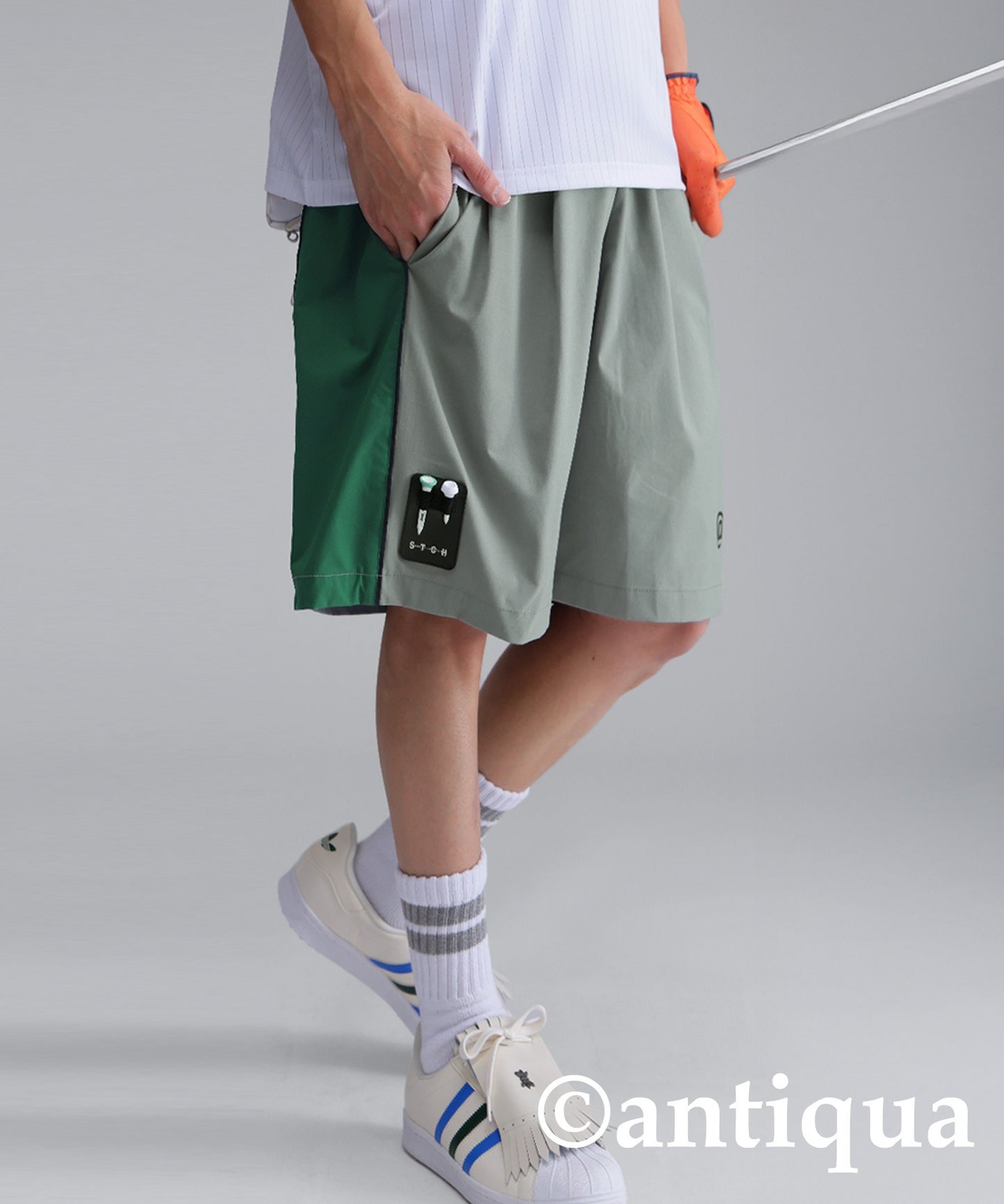 ANTIQUA GOLF×STCH Line Design Shorts Men's