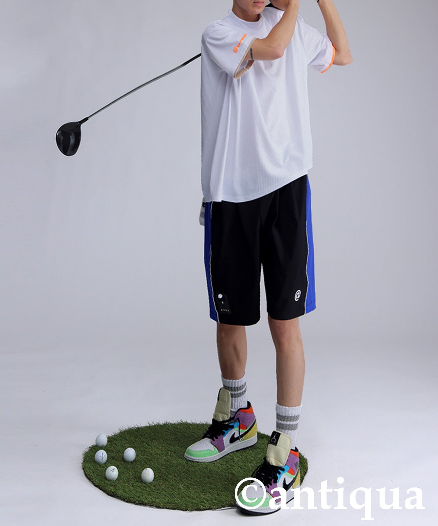 ANTIQUA GOLF×STCH Line Design Shorts Men's