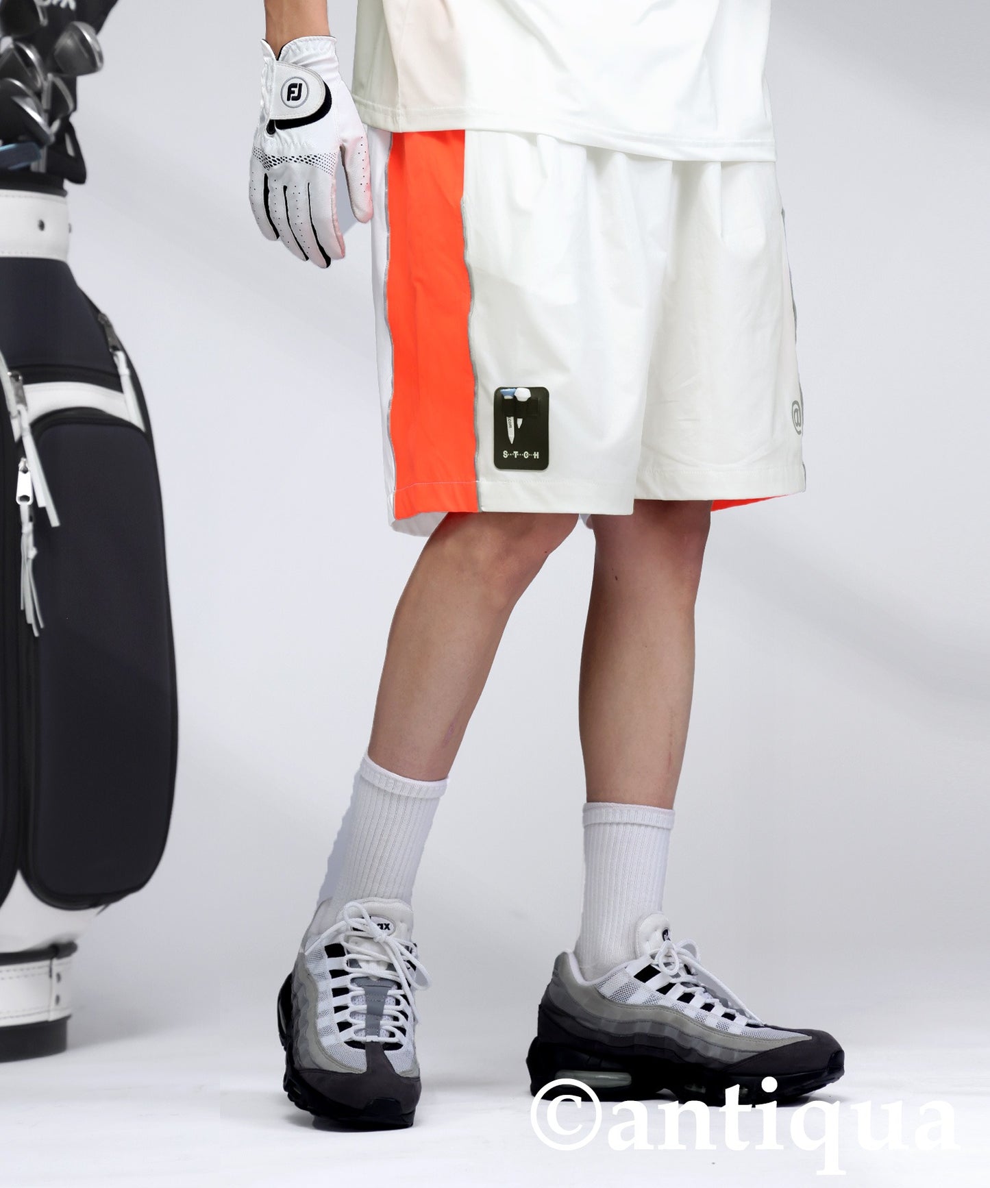 ANTIQUA GOLF×STCH Line Design Shorts Men's