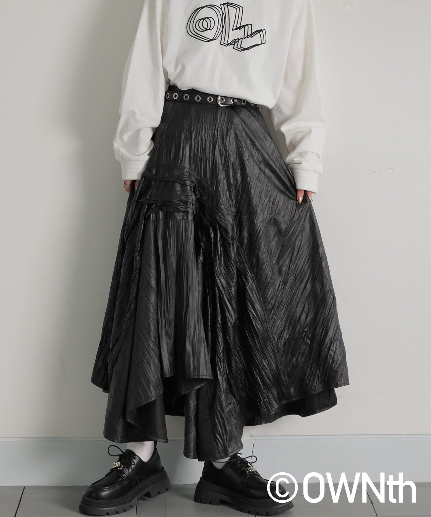 OWNth Asymmetric Tack Design Skirt Ladies