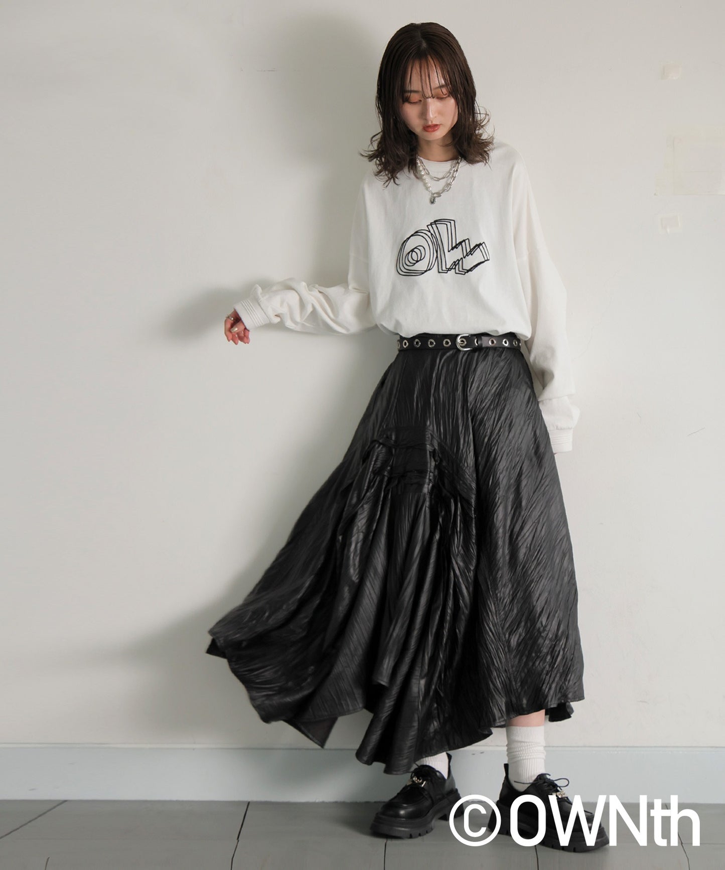 OWNth Asymmetric Tack Design Skirt Ladies