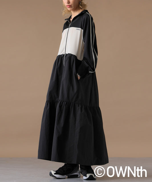 OWNth Drawstring Gathered Zip-Line Dress Ladies