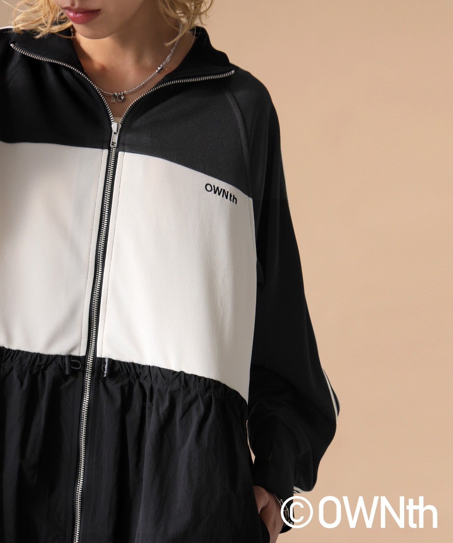 OWNth Drawstring Gathered Zip-Line Dress Ladies