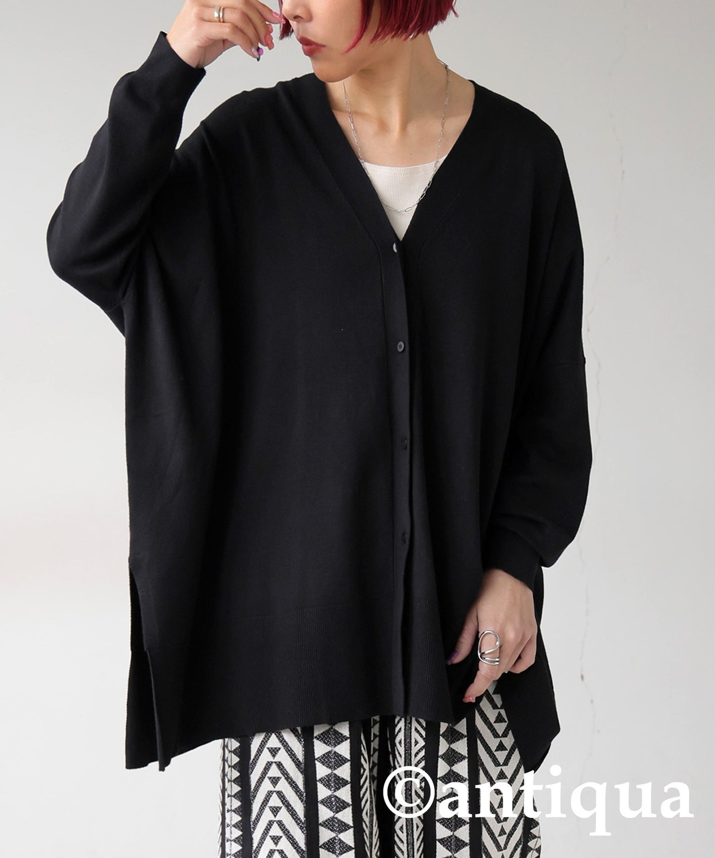 Function Material Wide Cardigan Ladies Tops