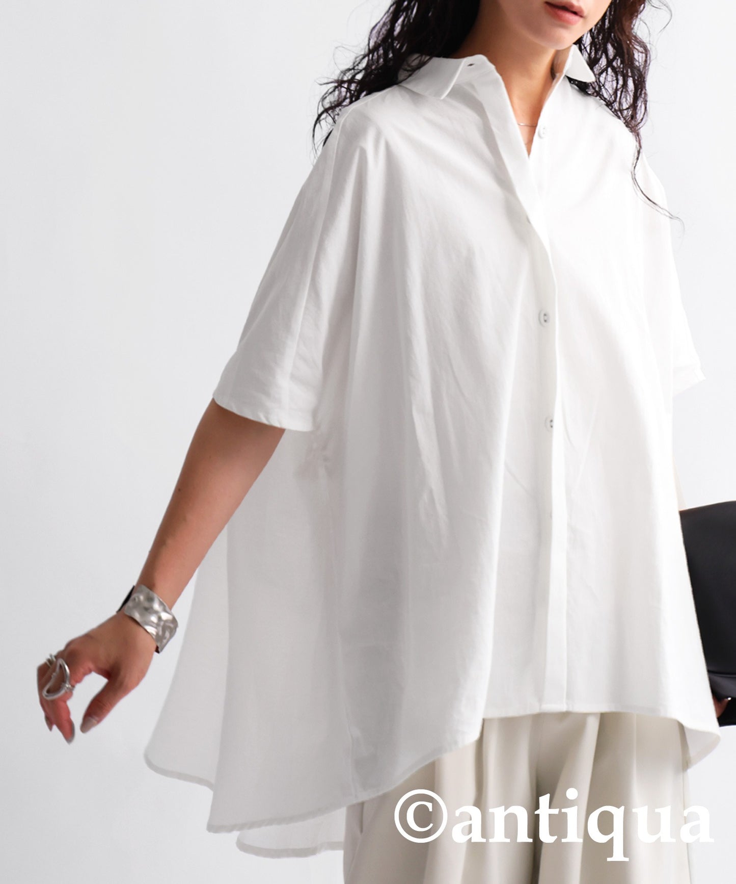 Cotton drape shirt women's tops