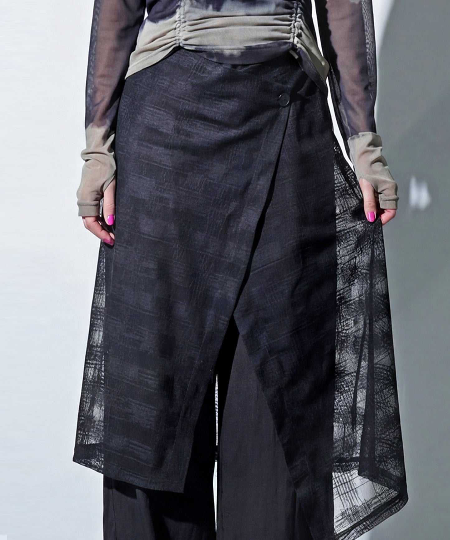 Layered-Look Wide-Leg Pants Ladies