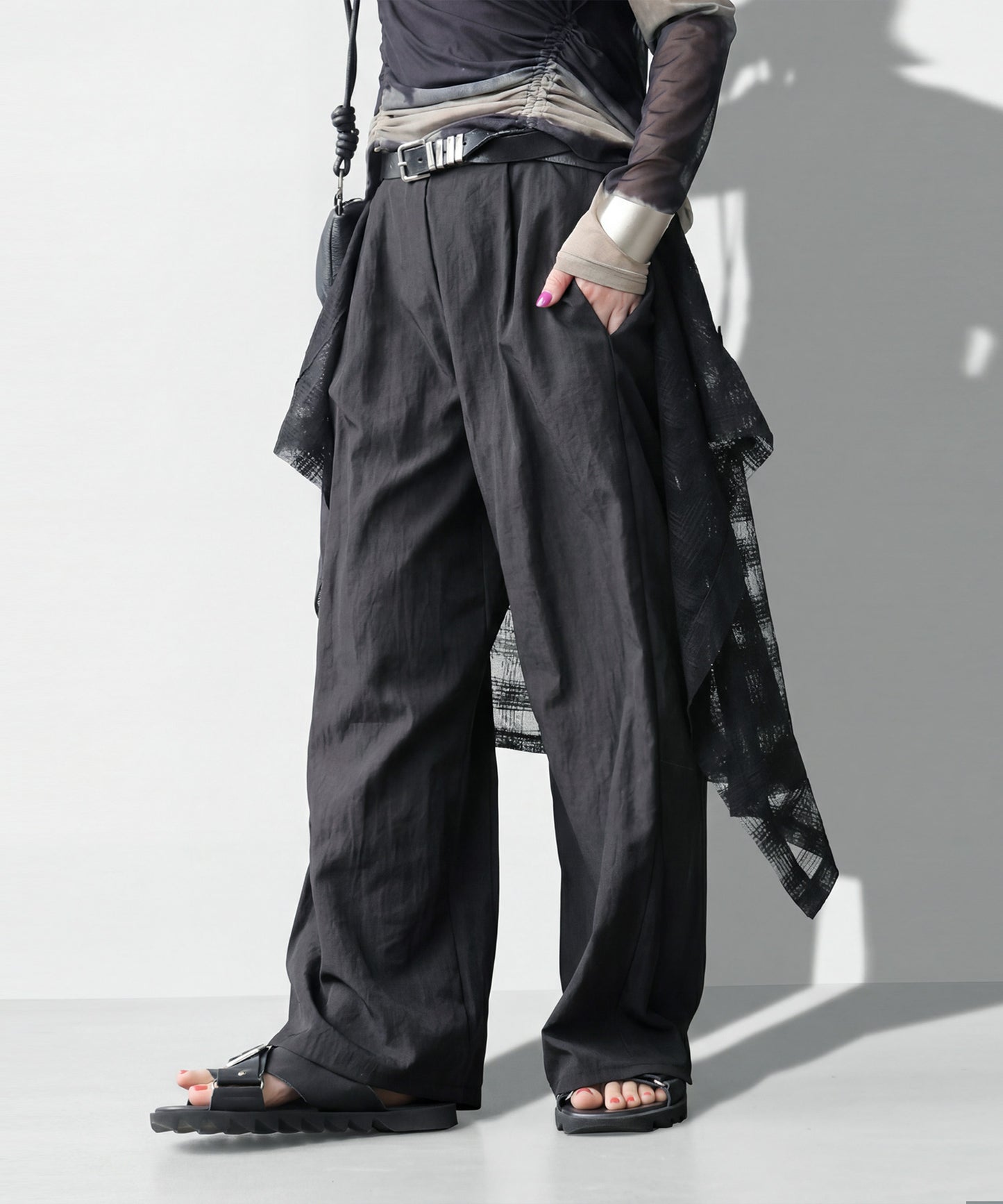 Layered-Look Wide-Leg Pants Ladies