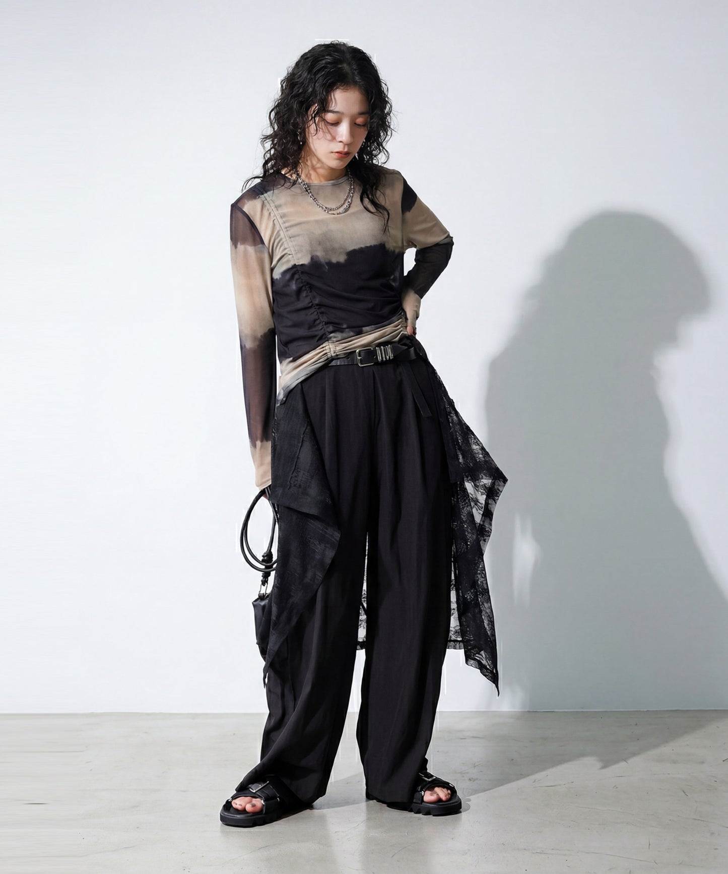 Layered-Look Wide-Leg Pants Ladies