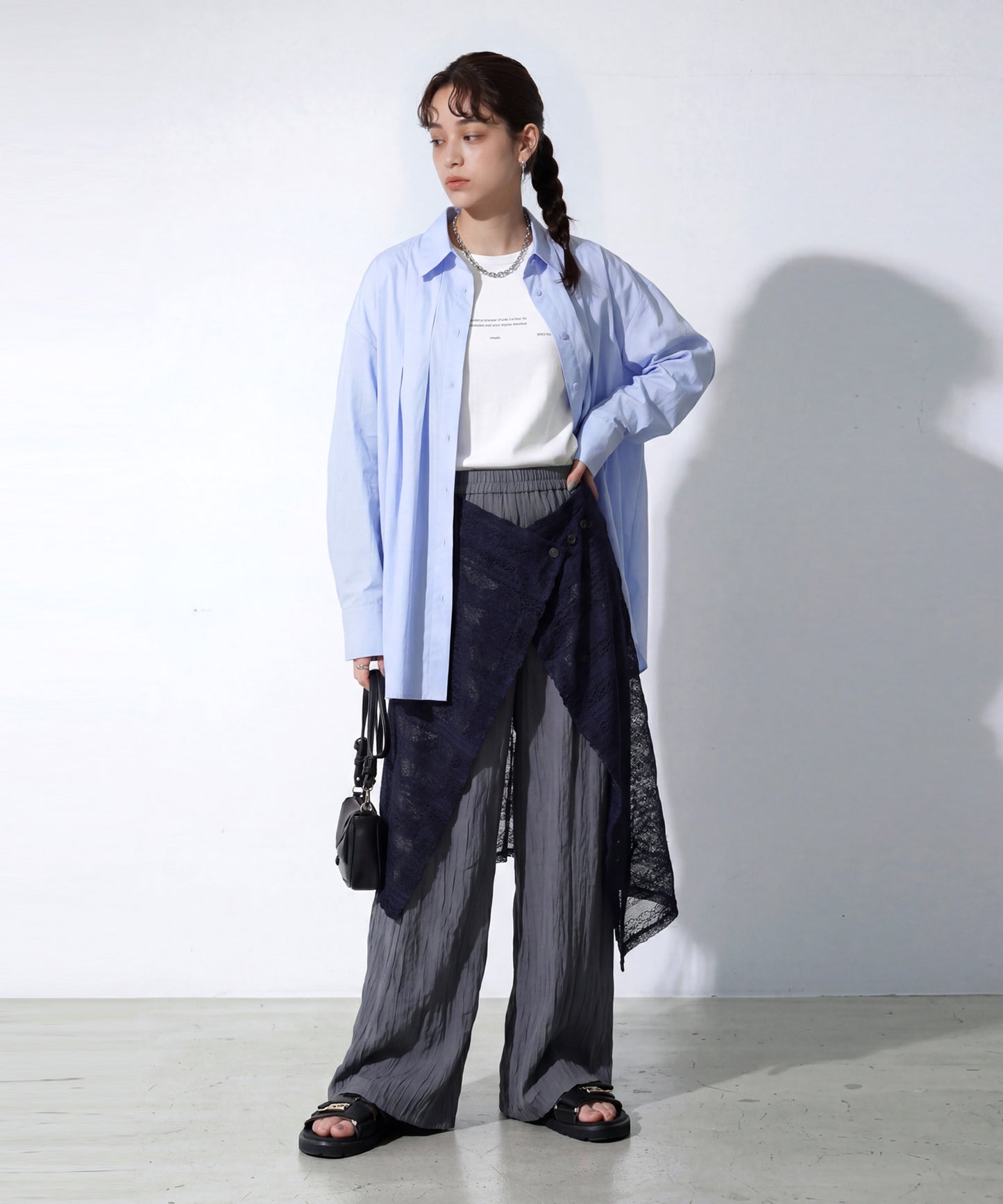 Layered-Look Wide-Leg Pants Ladies