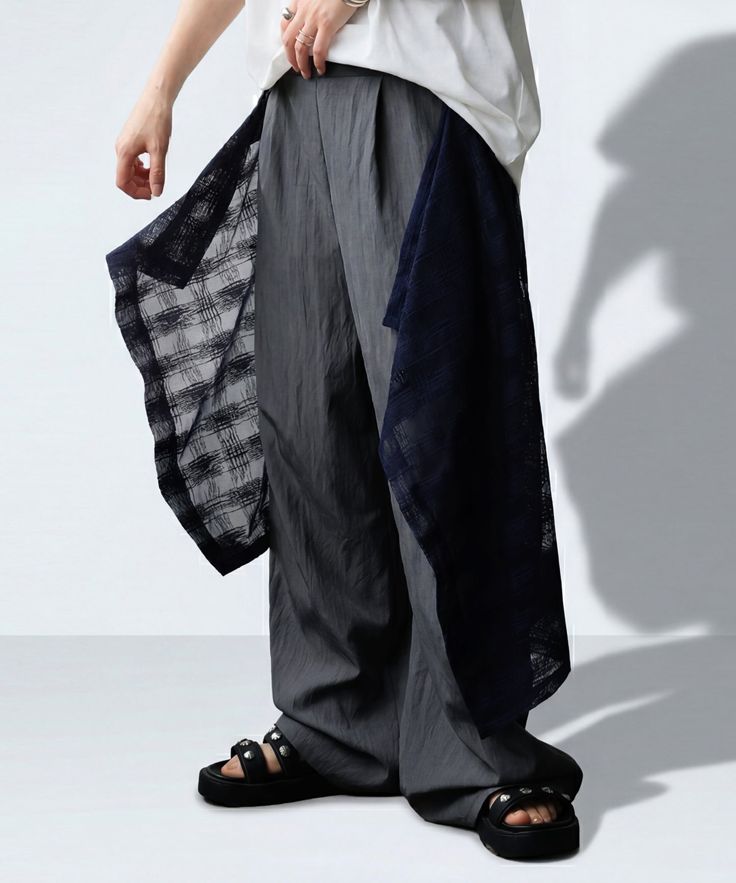 Layered-Look Wide-Leg Pants Ladies