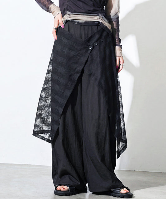Layered-Look Wide-Leg Pants Ladies