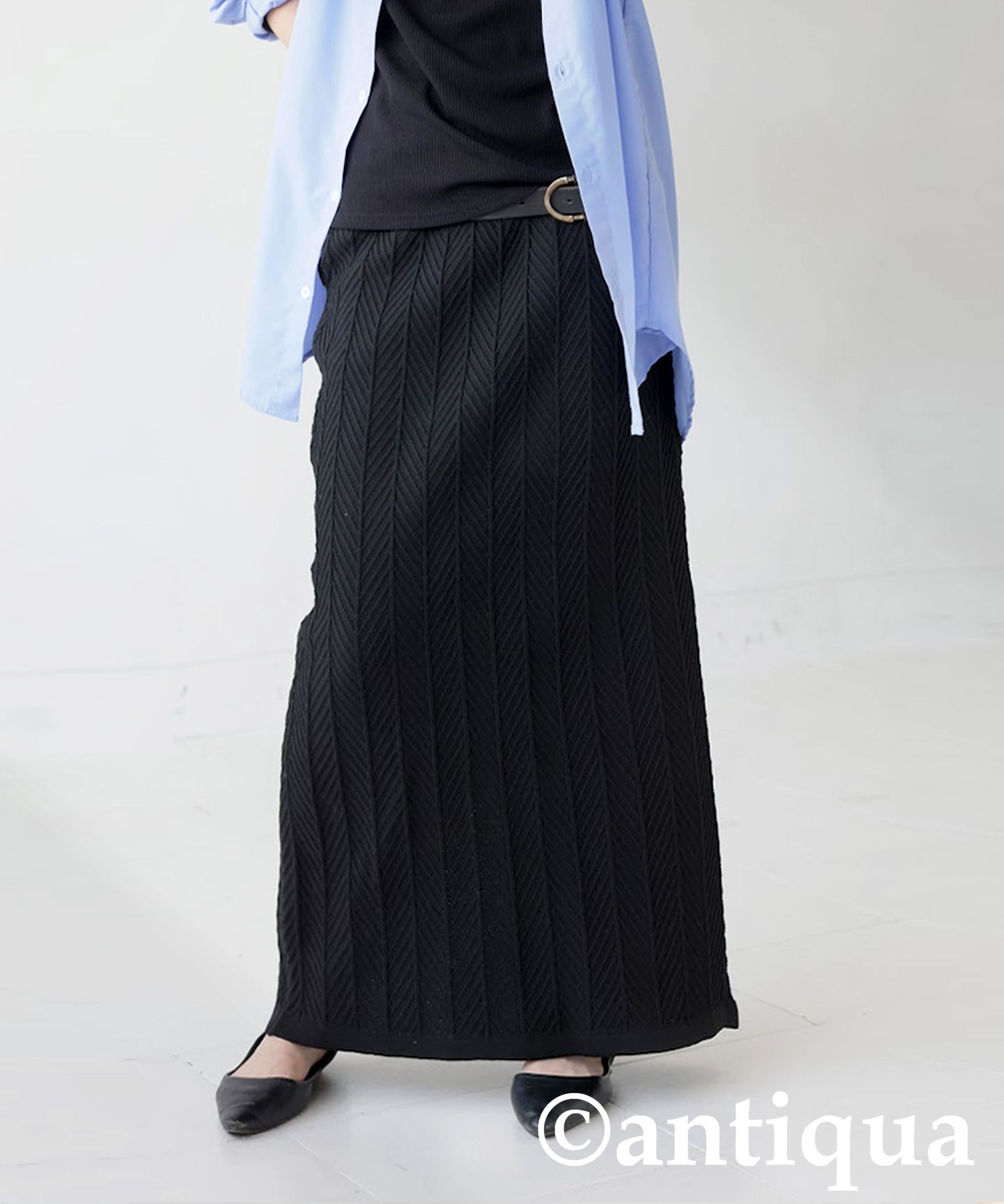 Herringbone Knit Skirt Ladies