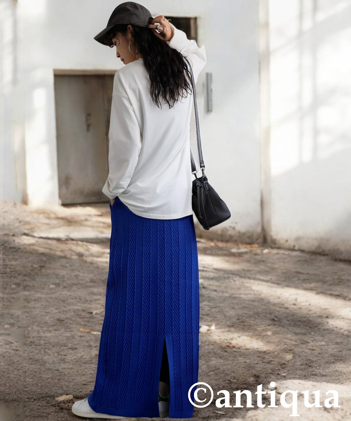 Herringbone Knit Skirt Ladies