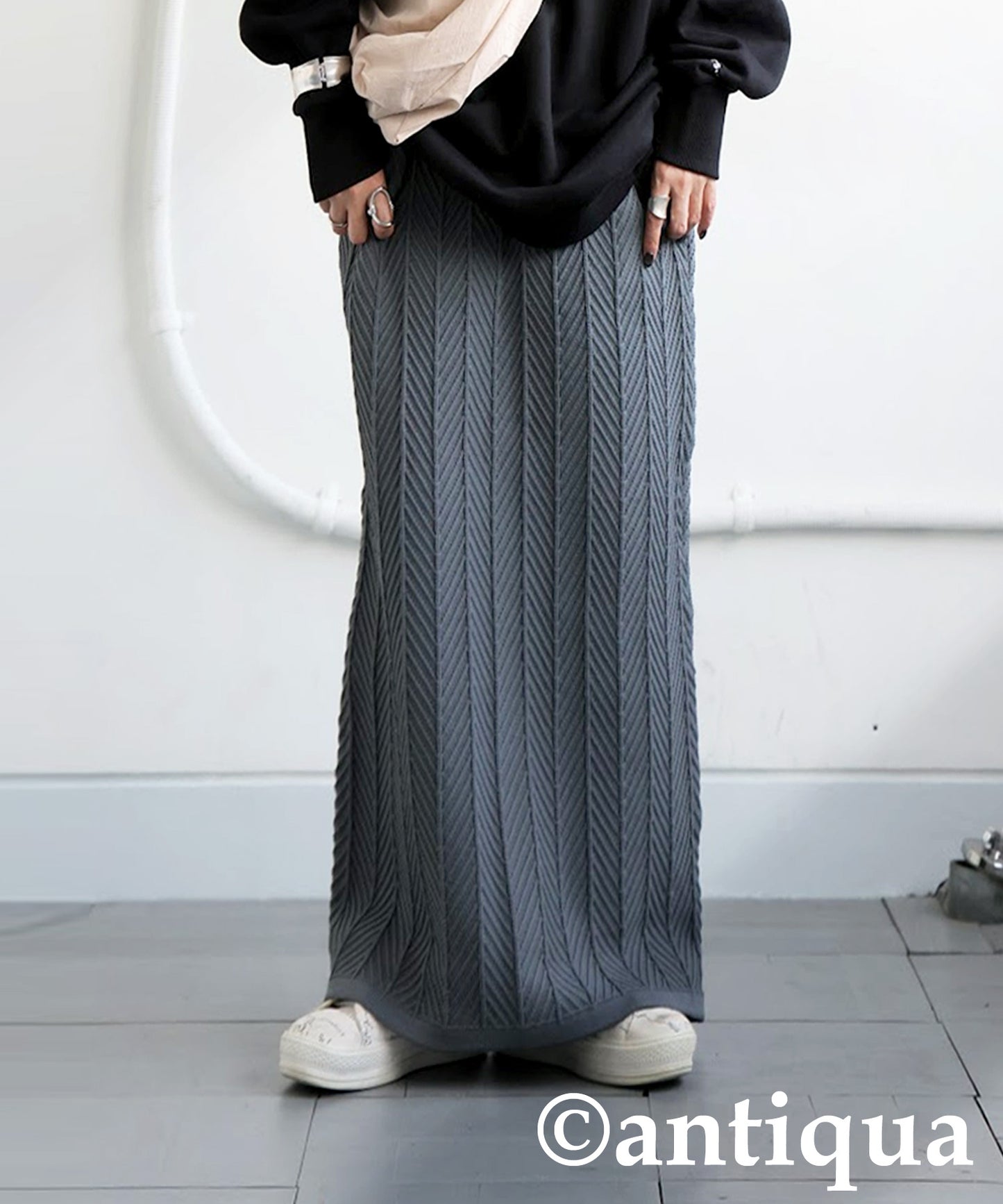 Herringbone Knit Skirt Ladies