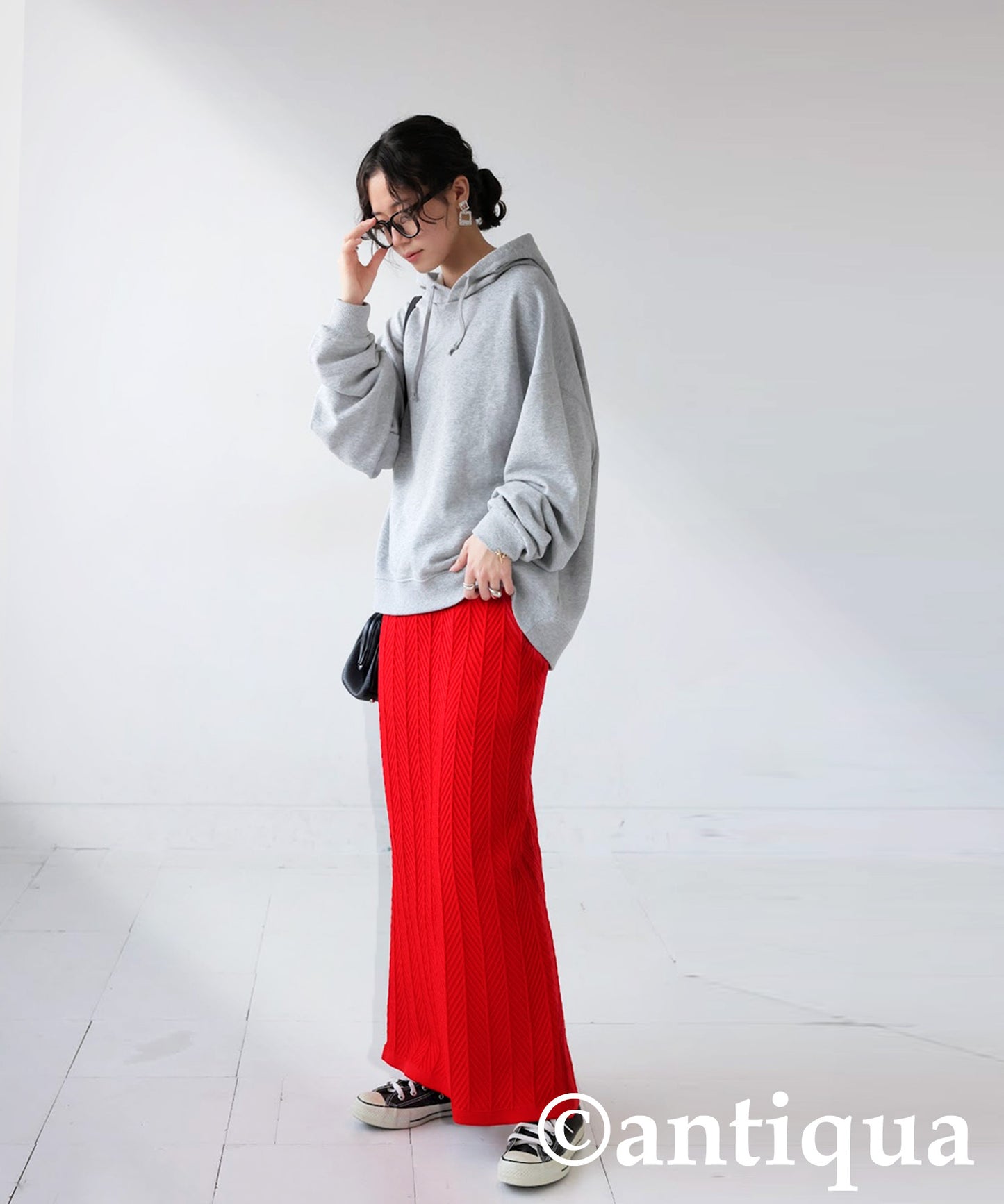 Herringbone Knit Skirt Ladies