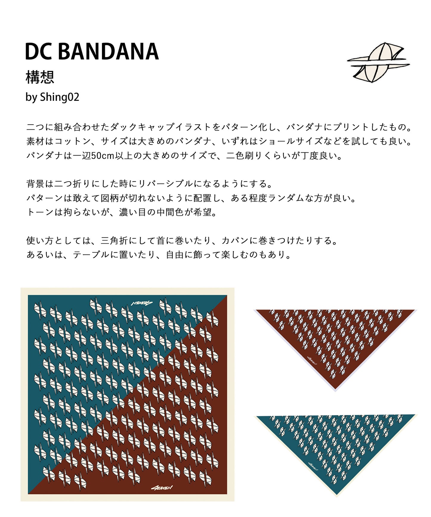 SEAVEN DC Bandana Ladies Men's Large Format