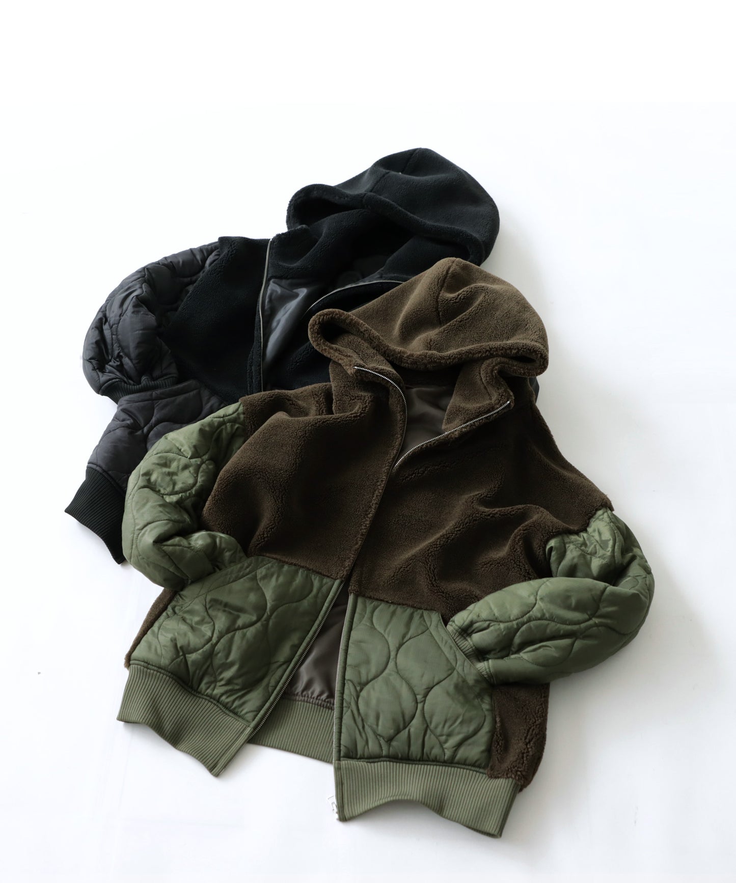 Men's boa quilting outerwear with hood