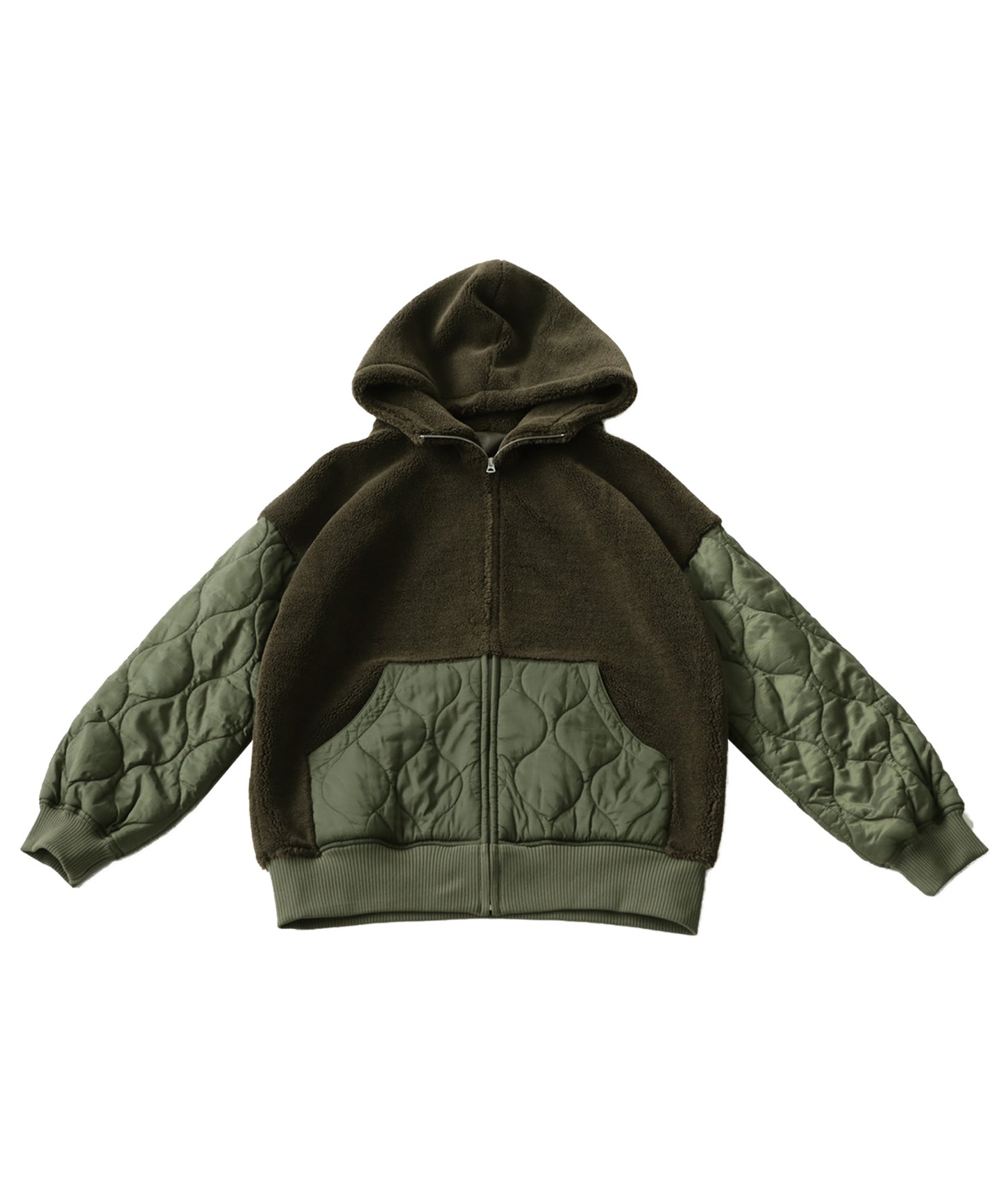 Men's boa quilting outerwear with hood