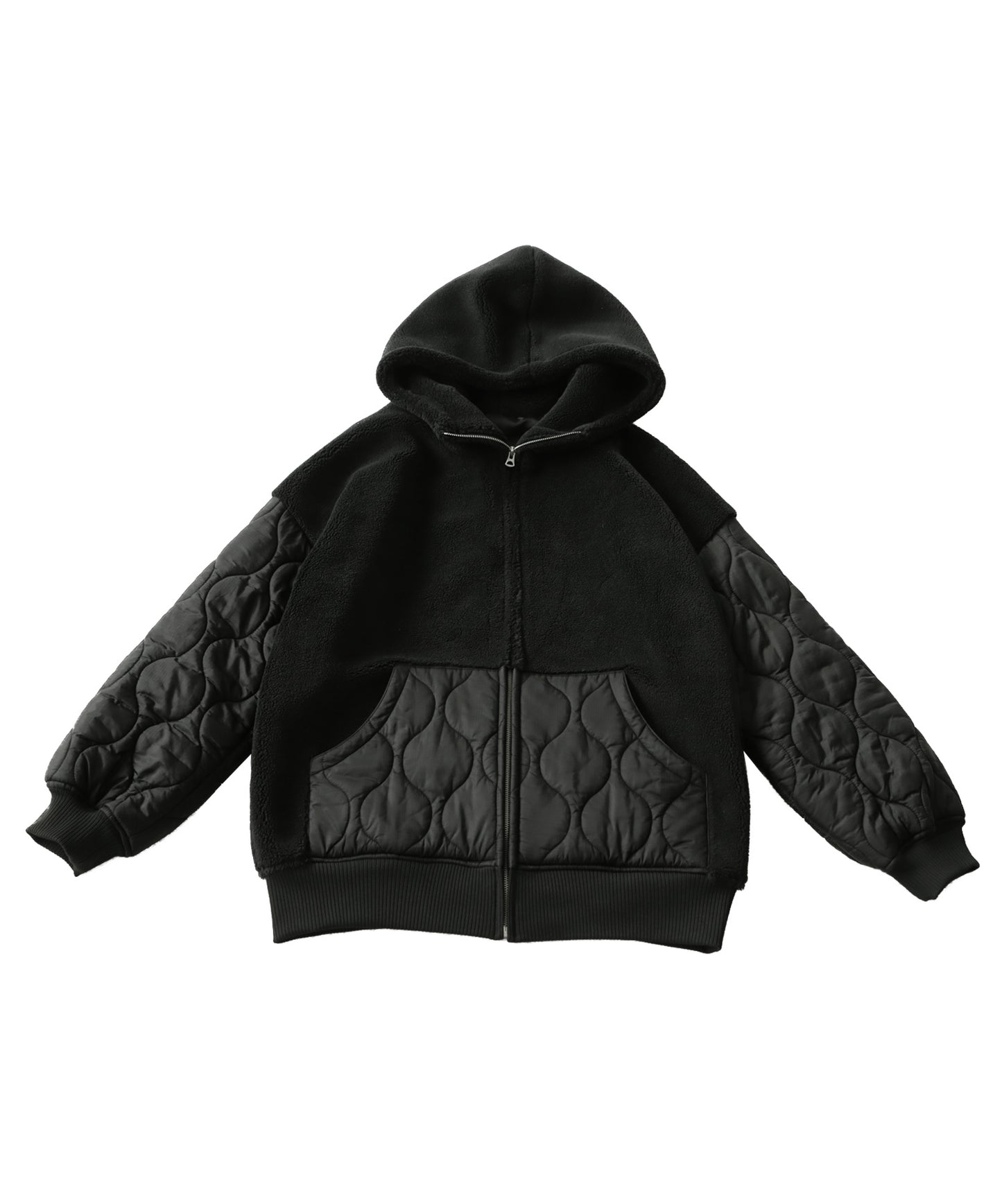 Men's boa quilting outerwear with hood