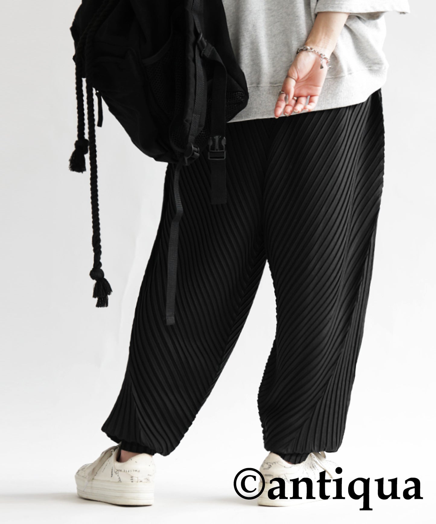 Pleated wide pants Ladies