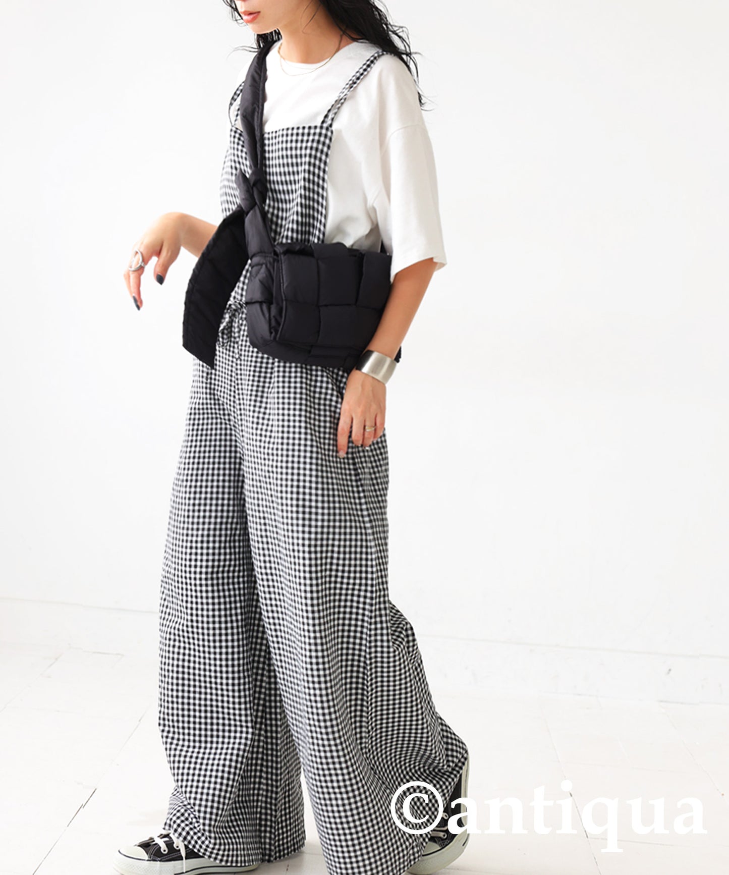 Monotone check salopette Ladies