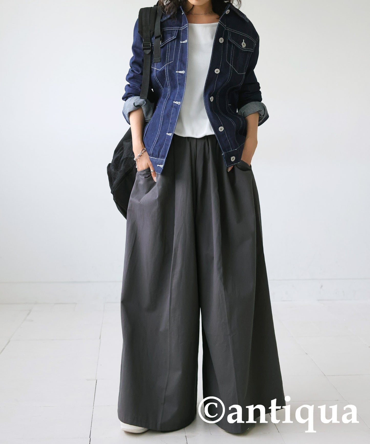 Cotton wide pants Ladies