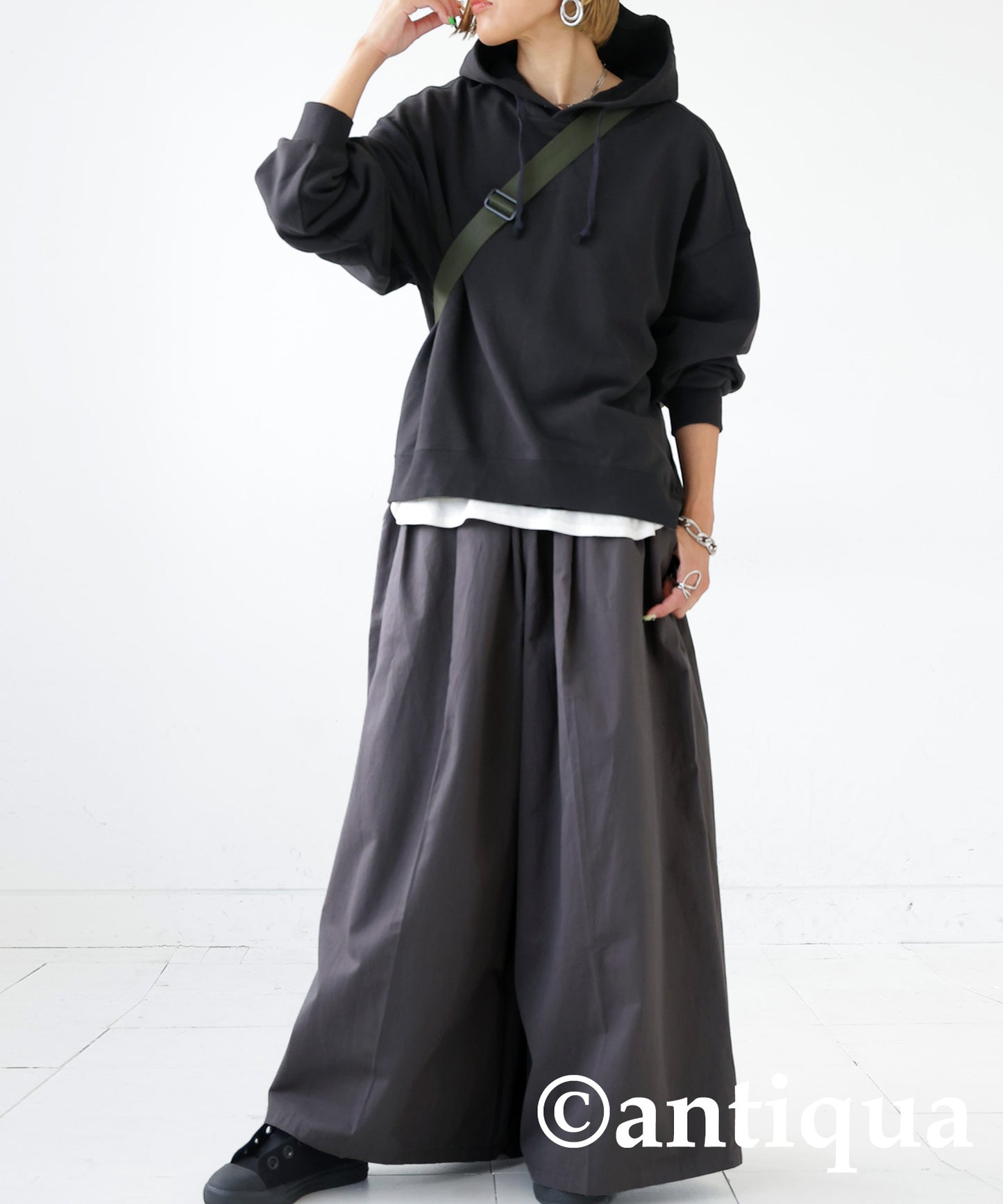 Cotton wide pants Ladies