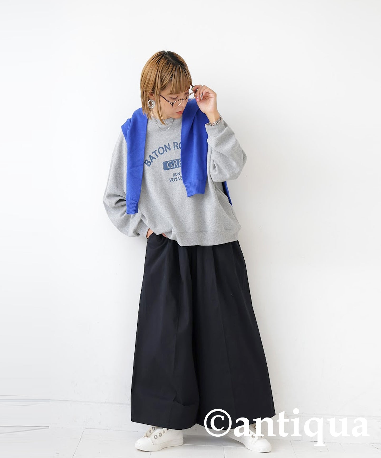 Cotton wide pants Ladies