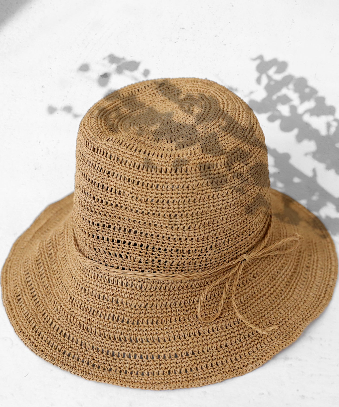 Ladies Woven Paper Bucket Hat UV Cut