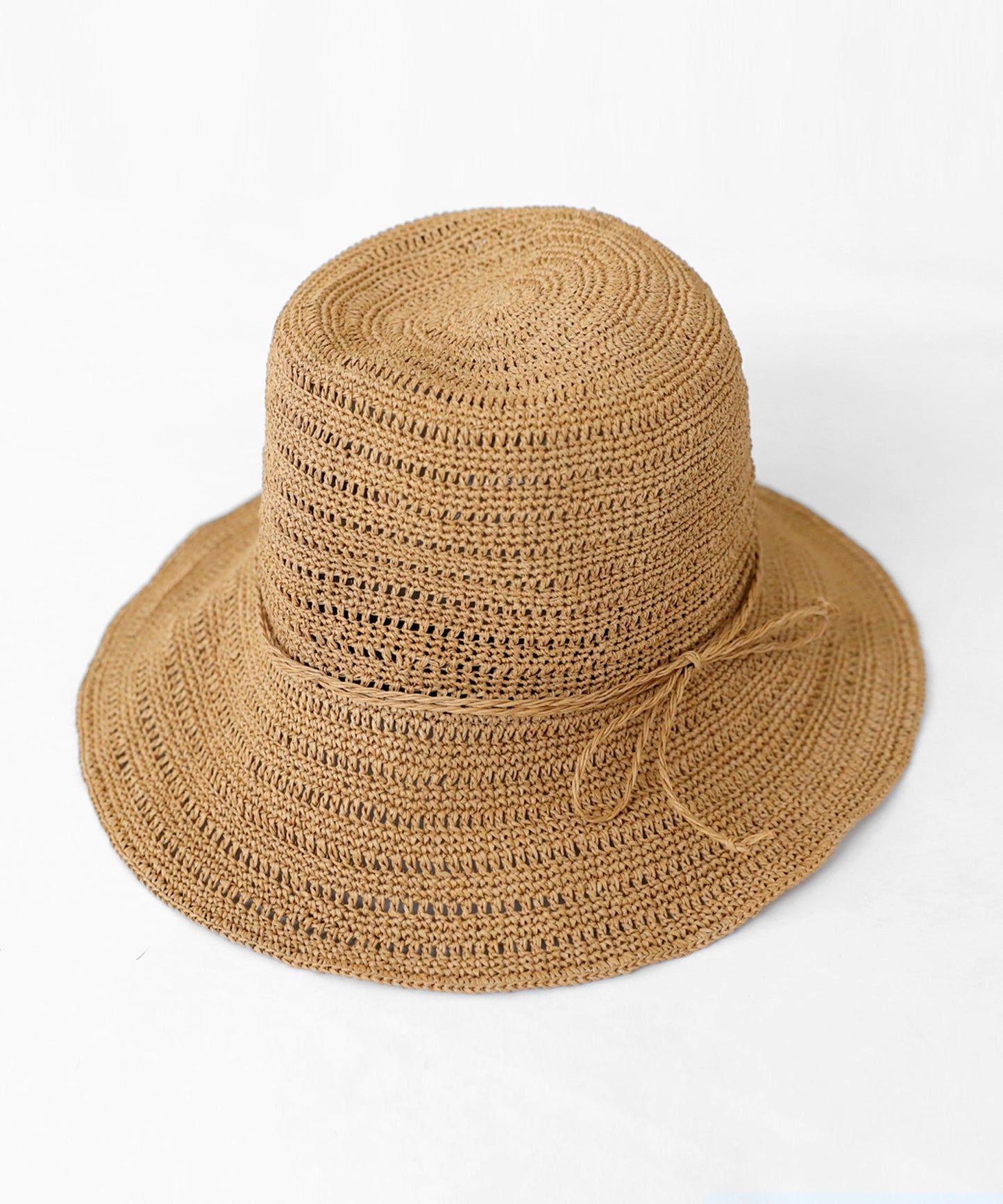 Ladies Woven Paper Bucket Hat UV Cut