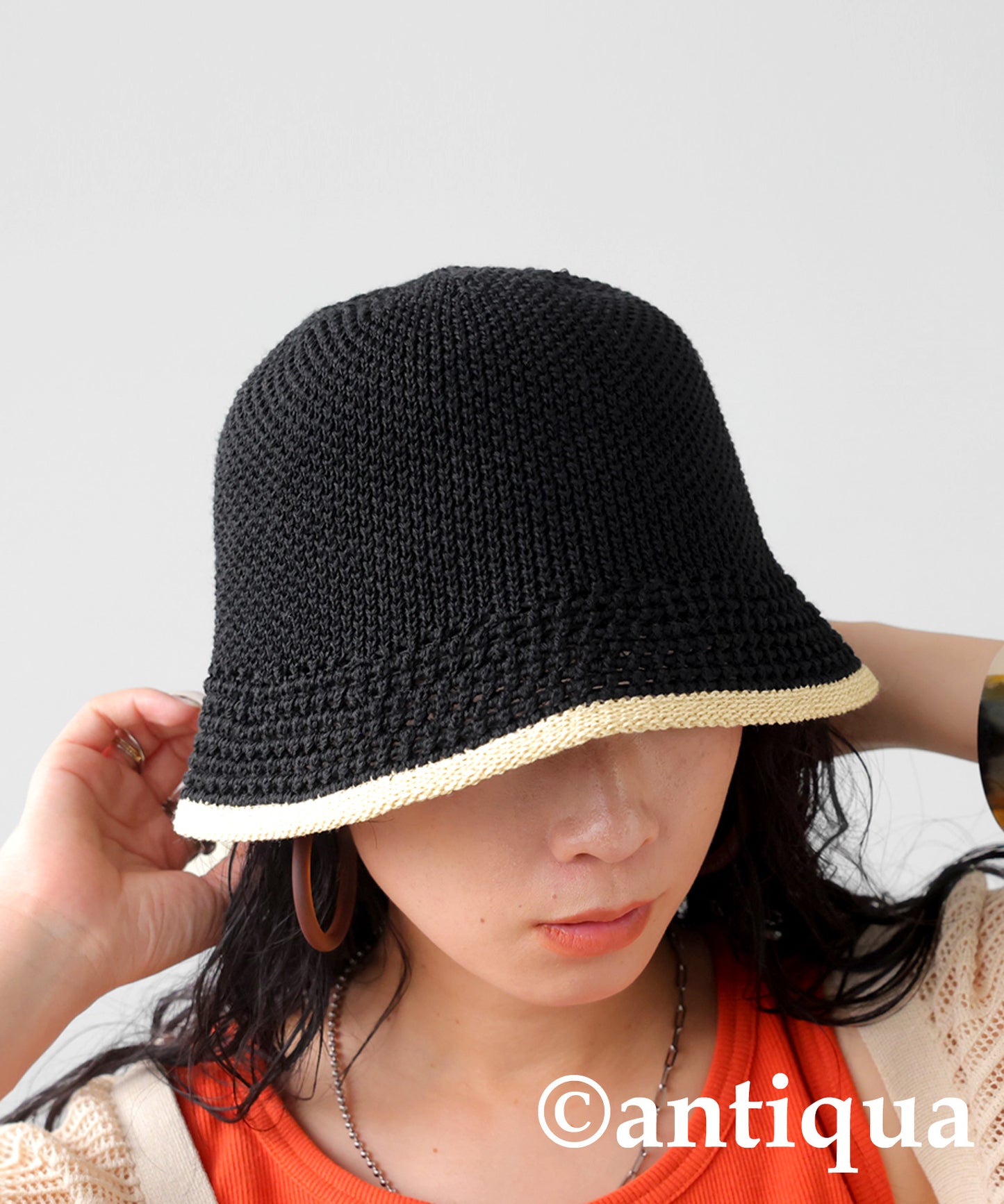 Ladies Woven Paper Bucket Hat Simple Natural