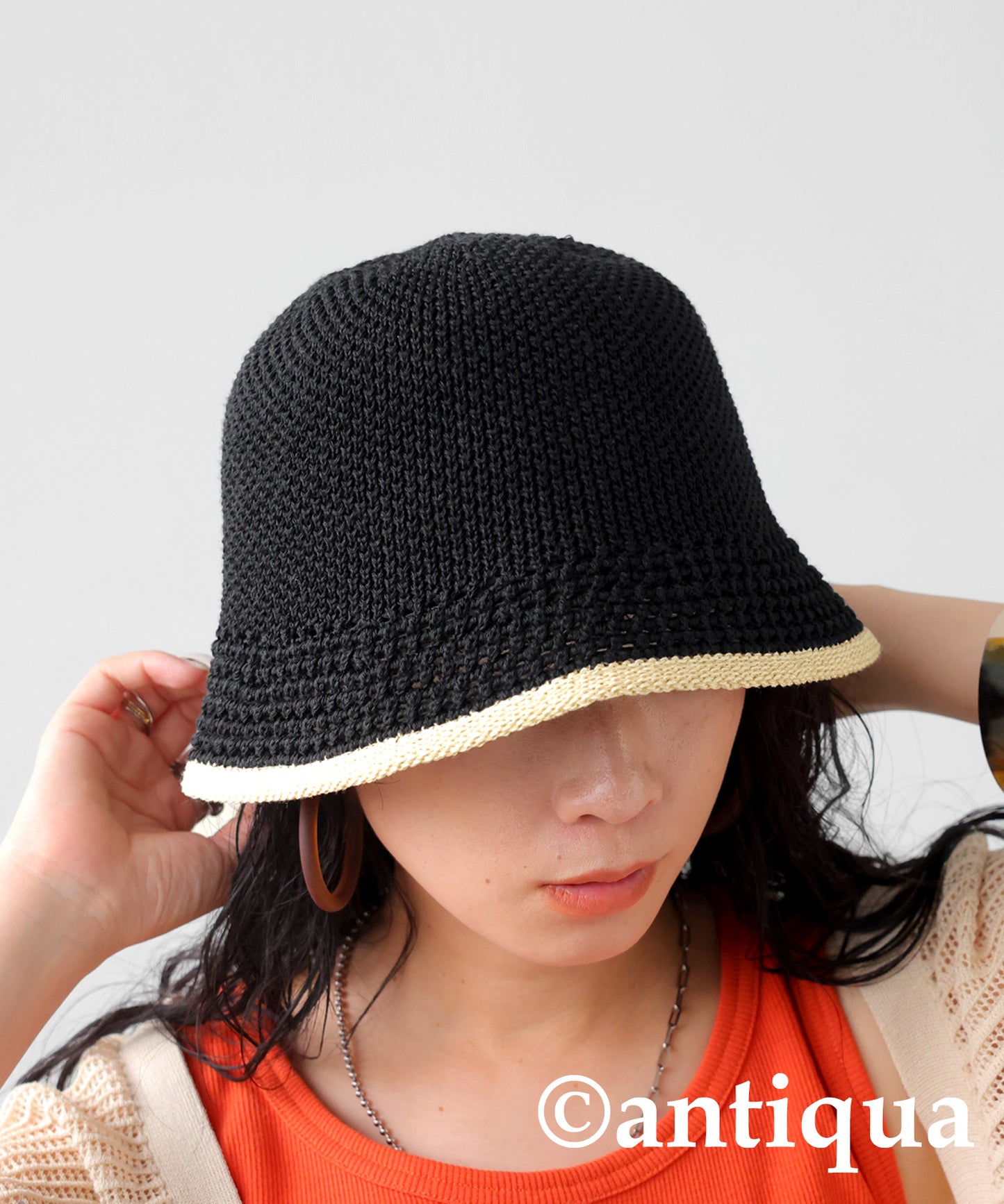 Ladies Woven Paper Bucket Hat Simple Natural