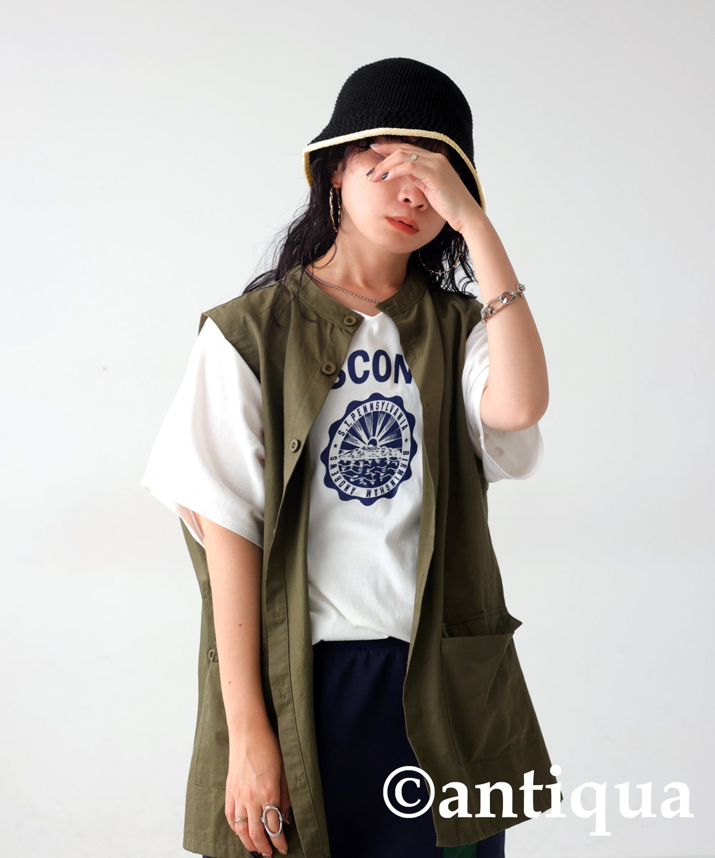 Ladies Woven Paper Bucket Hat Simple Natural