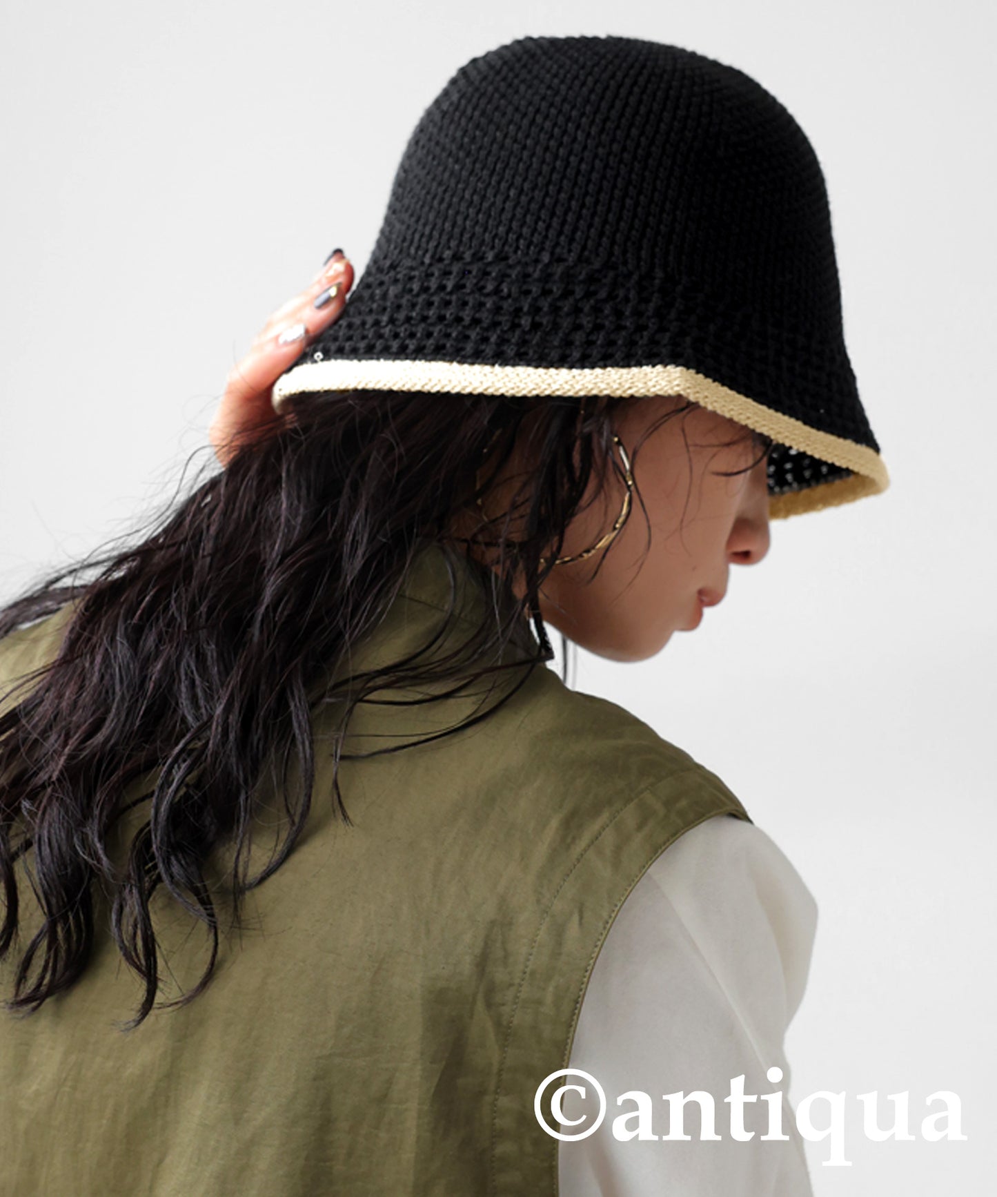 Ladies Woven Paper Bucket Hat Simple Natural