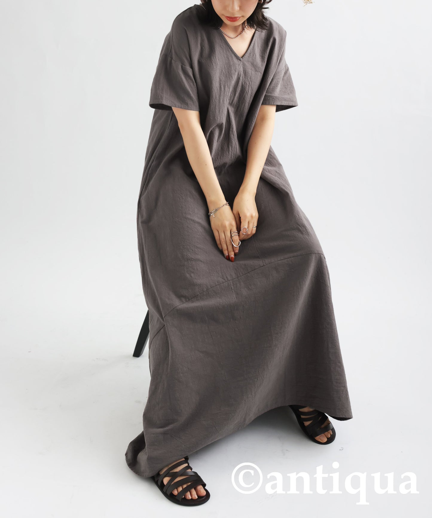 Linen-Like Ladies casual dress, Long