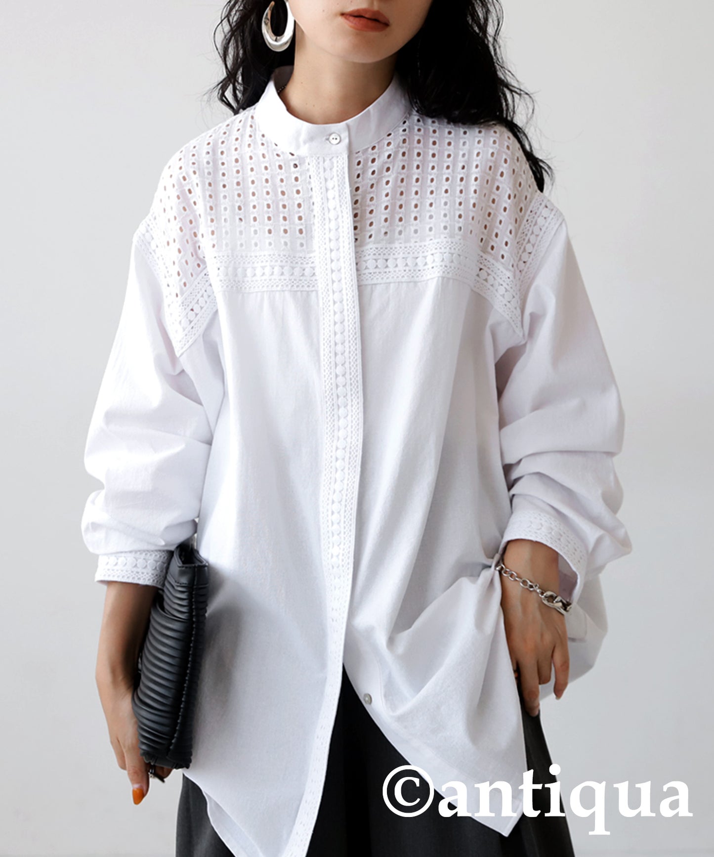 Lace Ladies Shirt,Long Sleeve, Embroidery