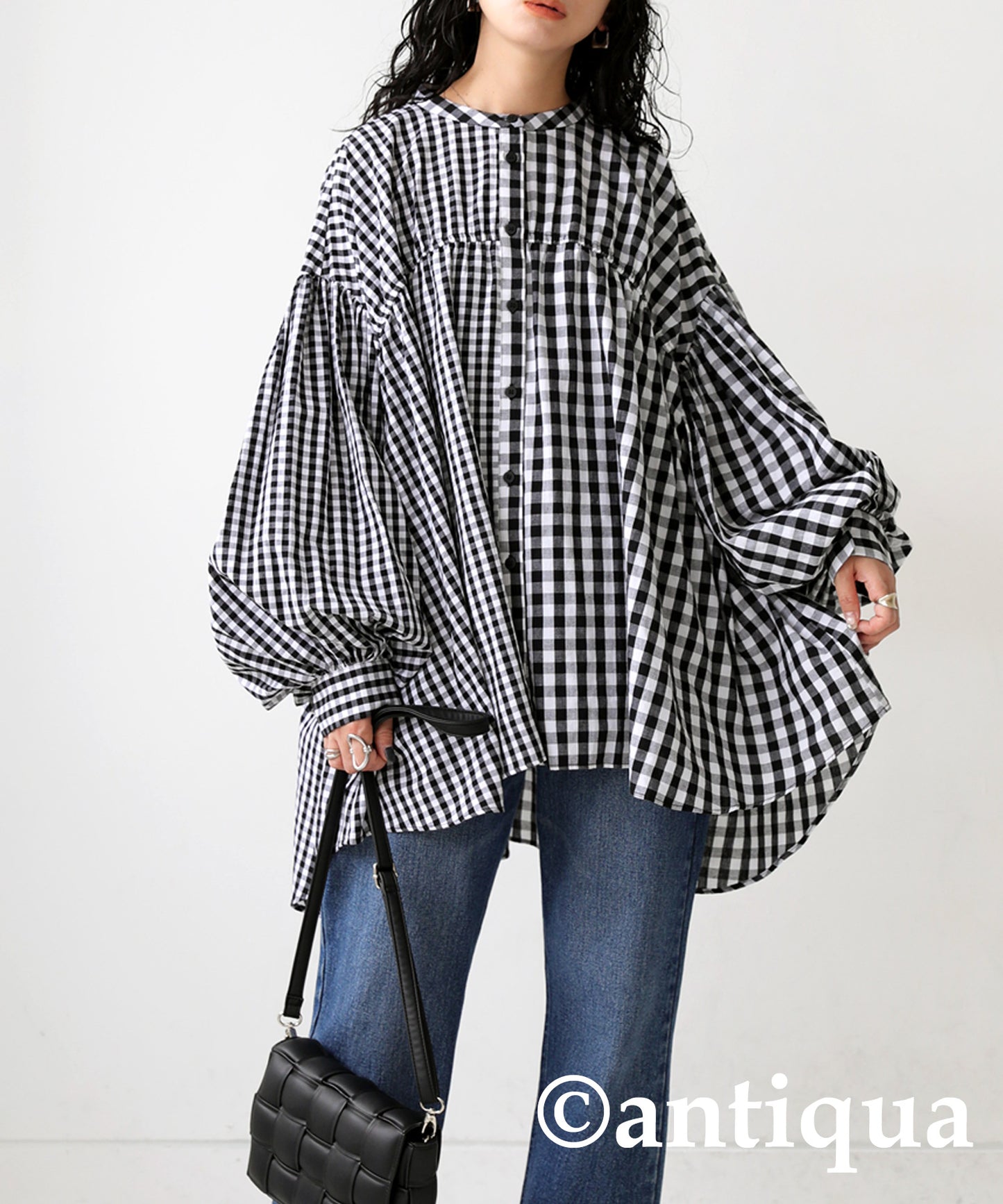 Asymmetry check Design Shirt Ladies