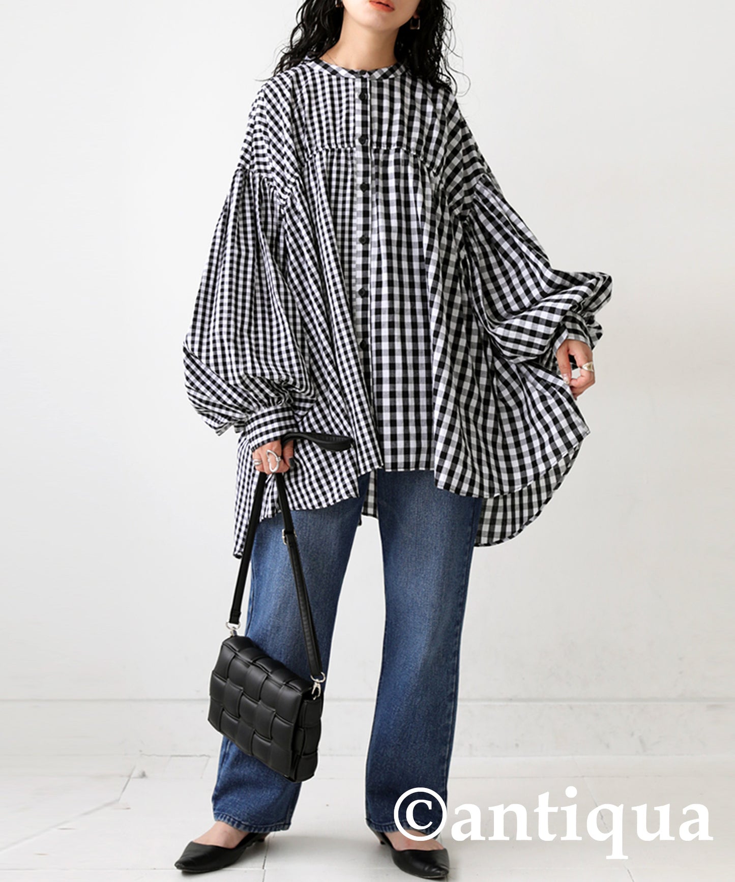 Asymmetry check Design Shirt Ladies