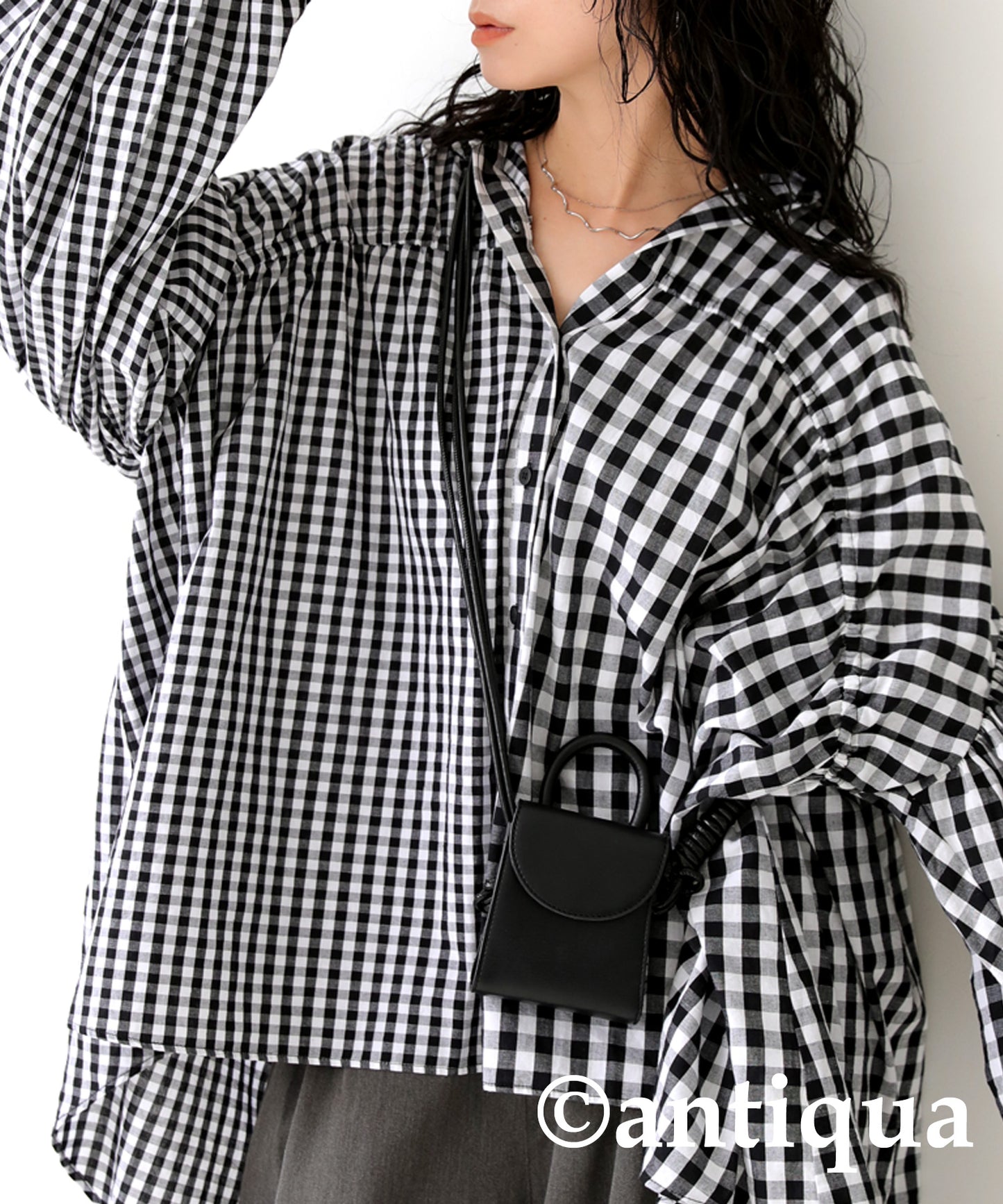 Asymmetry check Design Shirt Ladies