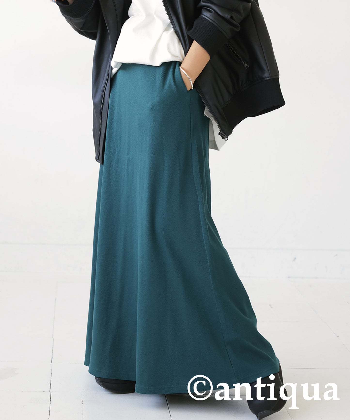 Rib flare skirt Ladies